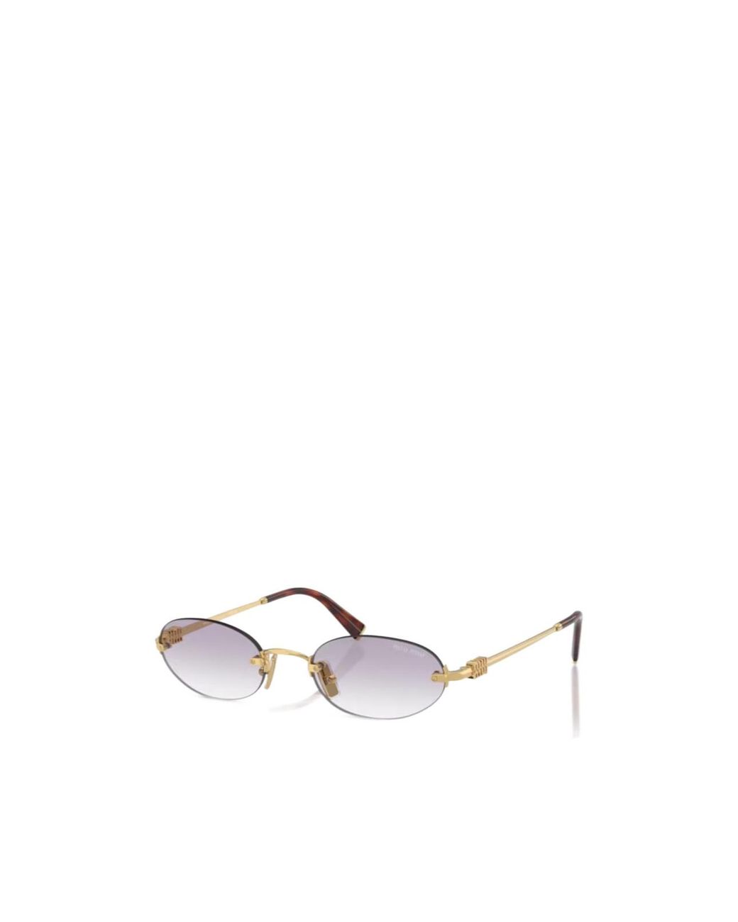 Miu Miu Metallic Eyewear Oval Frame Sunglasses