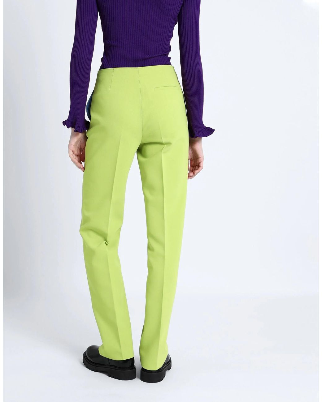 MAX&Co. Green Solidcolor Pleated Trousers