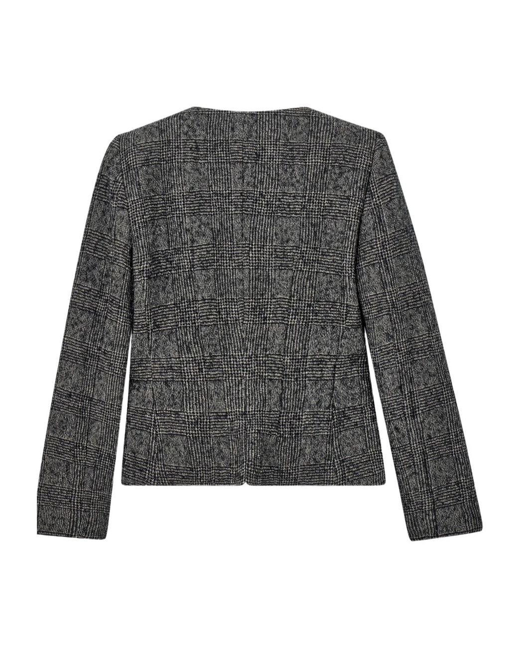 Emporio Armani Gray Prince Of Wales Check Button-Up Blazer
