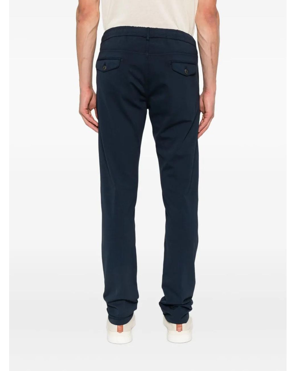 Eleventy Blue Drawstring Tapered Pants for men