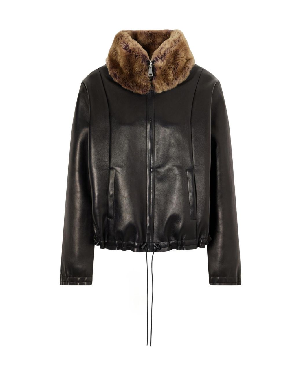 Stouls Black So Linda Shearling-Trimmed Leather Jacket