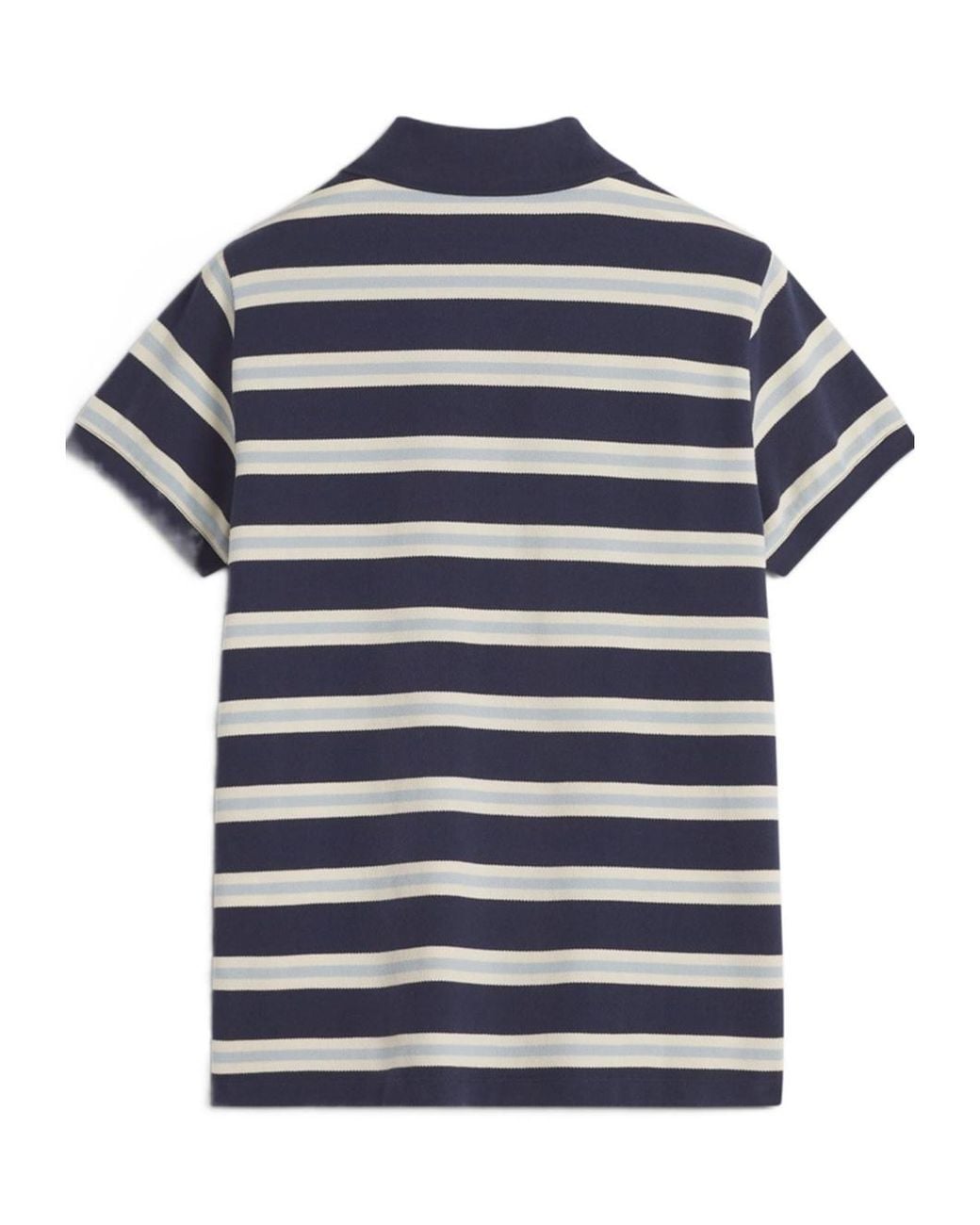 Maison Kitsuné Blue Maison Kitsuné Baby Fox Patch Striped Polo Shirt