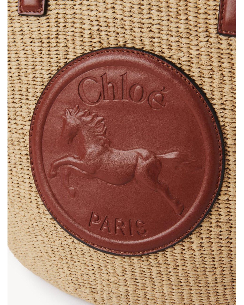 Chloé Brown Chloé Logo Detailed Large Tote Bag