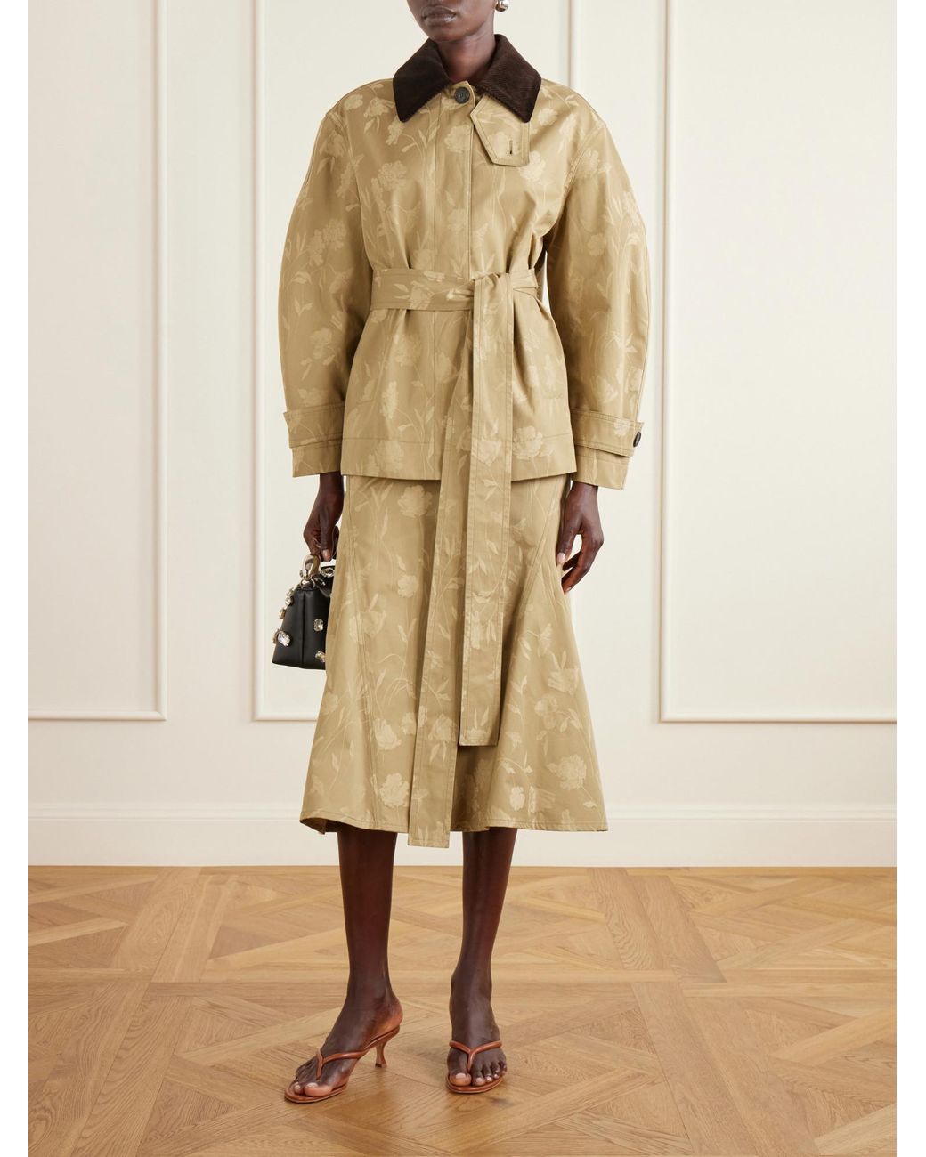 Erdem Metallic Poppy Jacquard Oversized Jacket