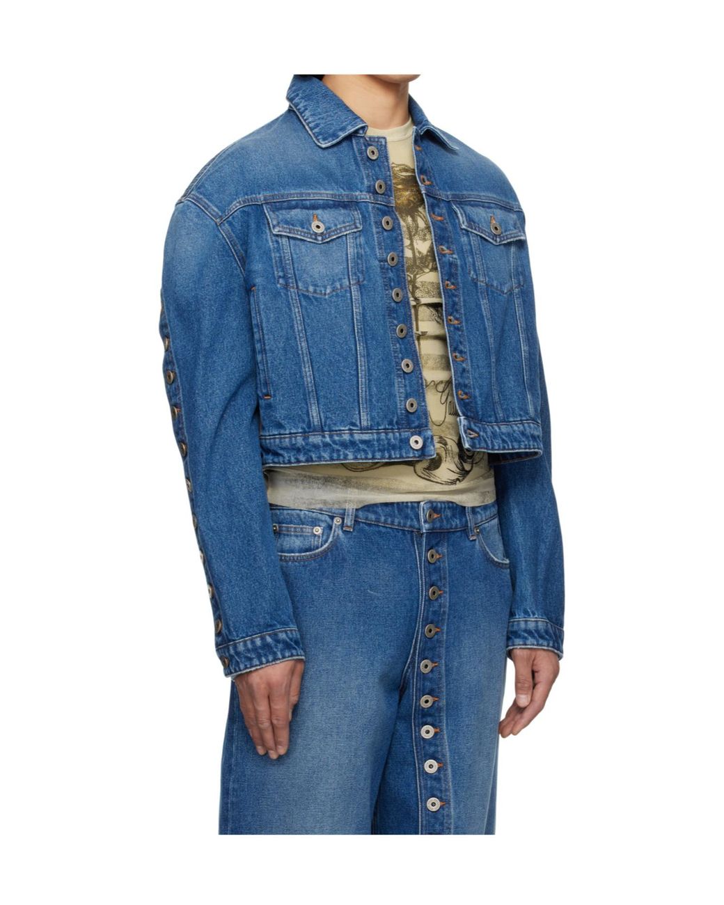 Jean Paul Gaultier Blue The Buttoned Denim Jacket for men