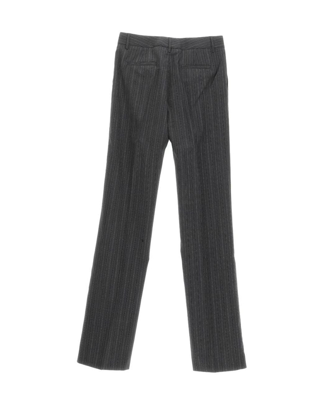 Alessandra Rich Gray Stripe Detailed Tailored Trousers