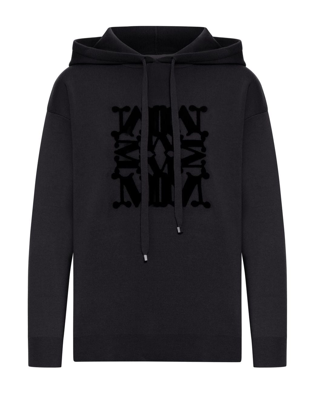 Max Mara Blue Taddeo Drawstring Knitted Hoodie