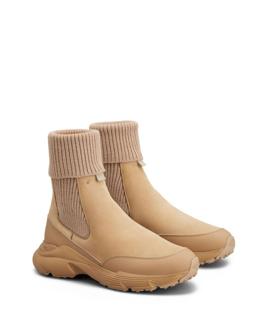 Tod's Natural Calfskin Fabric Boots