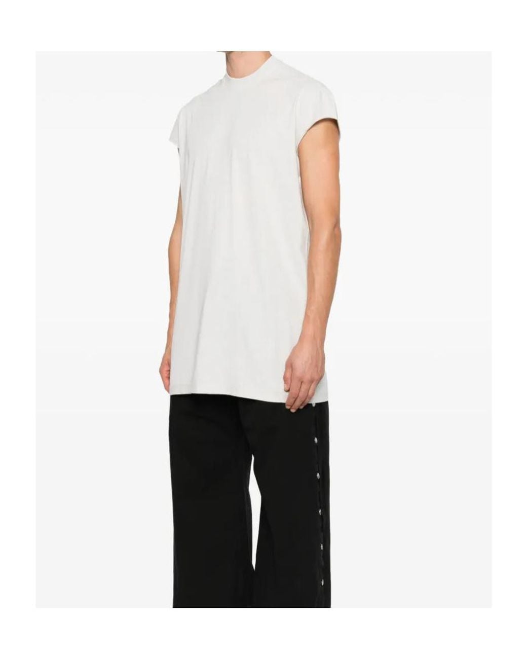 Rick Owens White Raw-Cut T-Shirt for men