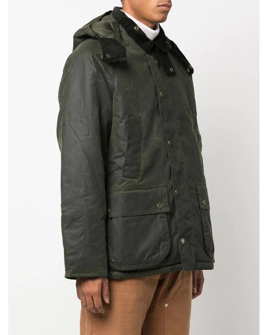 Barbour Black Waxed-Effect Parka Jacket for men