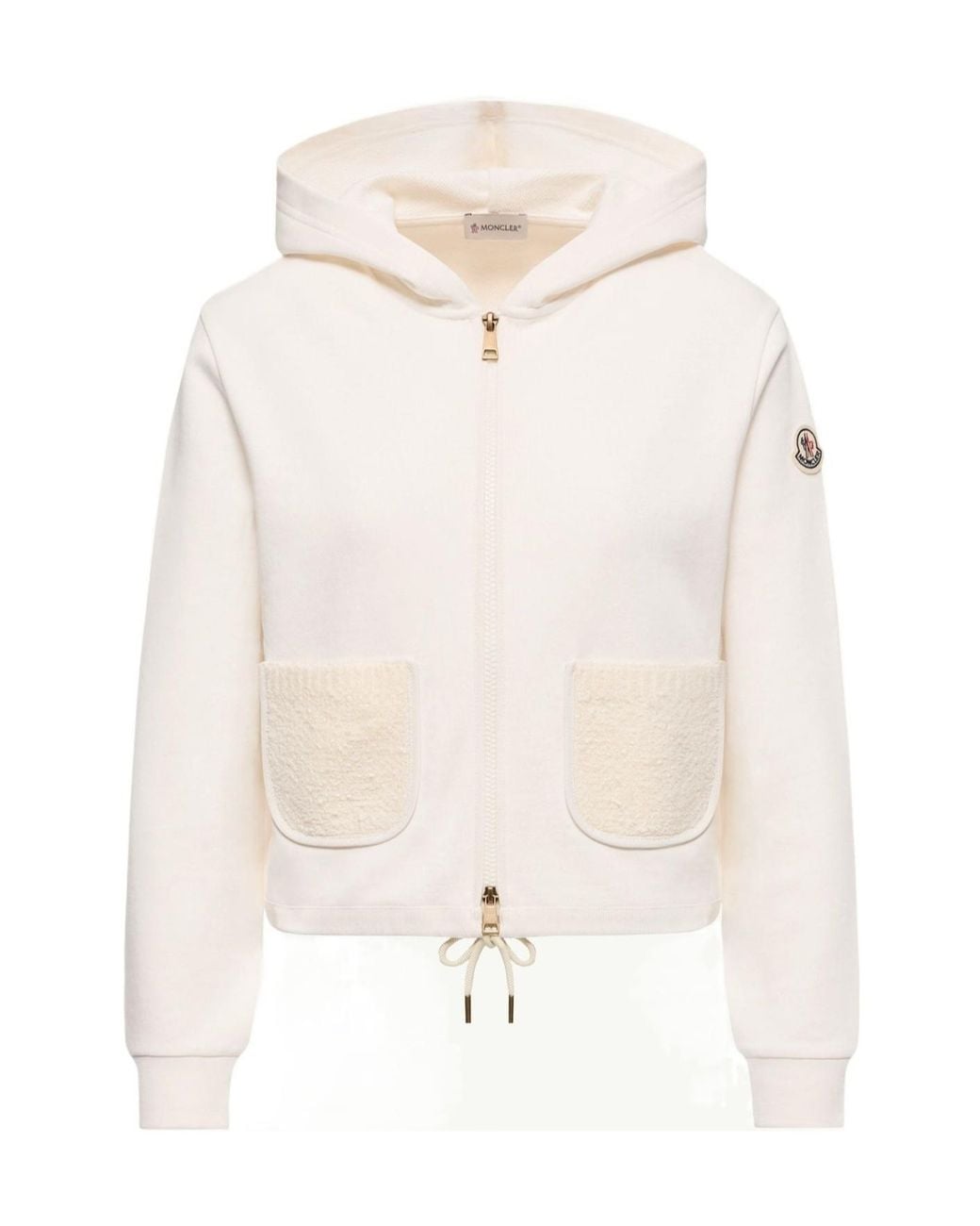 Moncler White Cotton Blend Zip-Up Sweatshirt