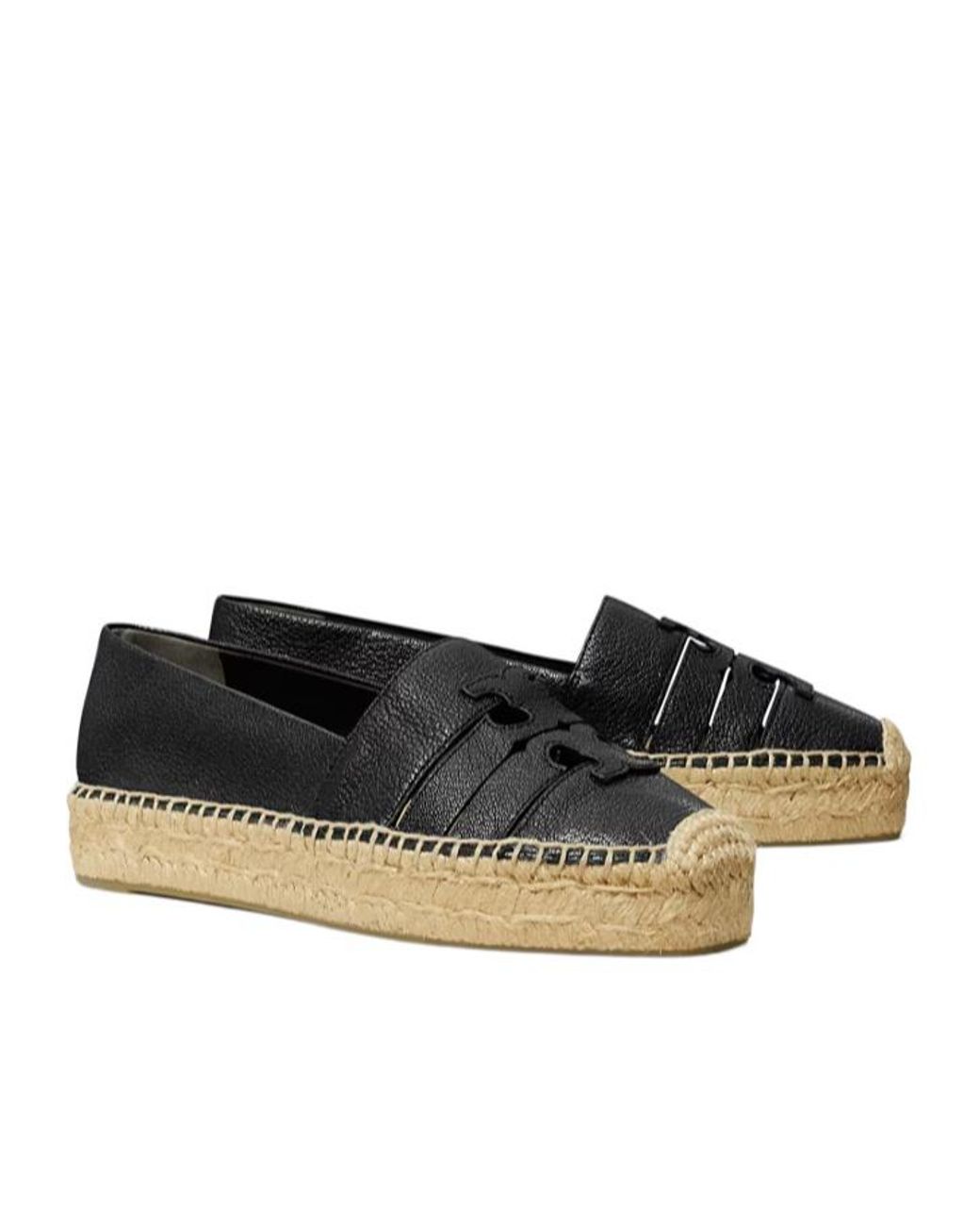 Tory Burch Black Ines Platform Espadrilles