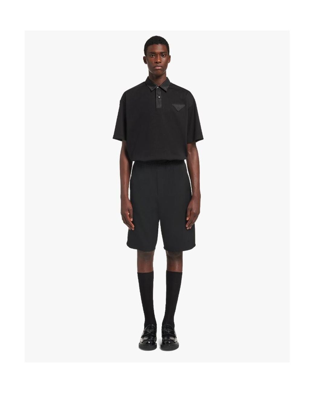 Prada Black Wool Bermudas for men