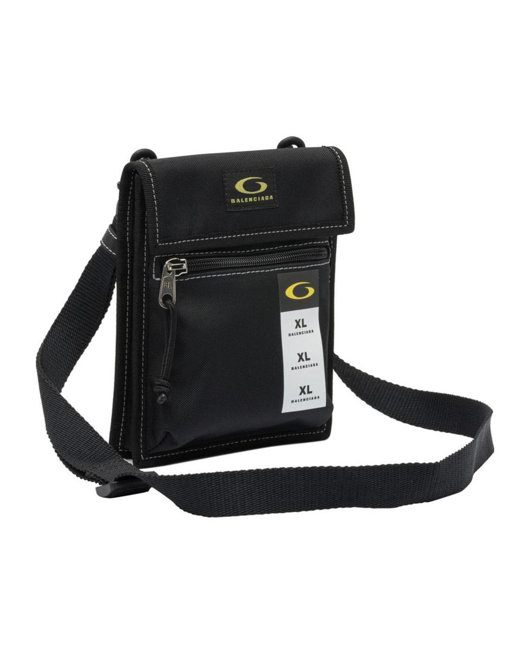 Balenciaga Black Logo Patch Crossbody Bag for men