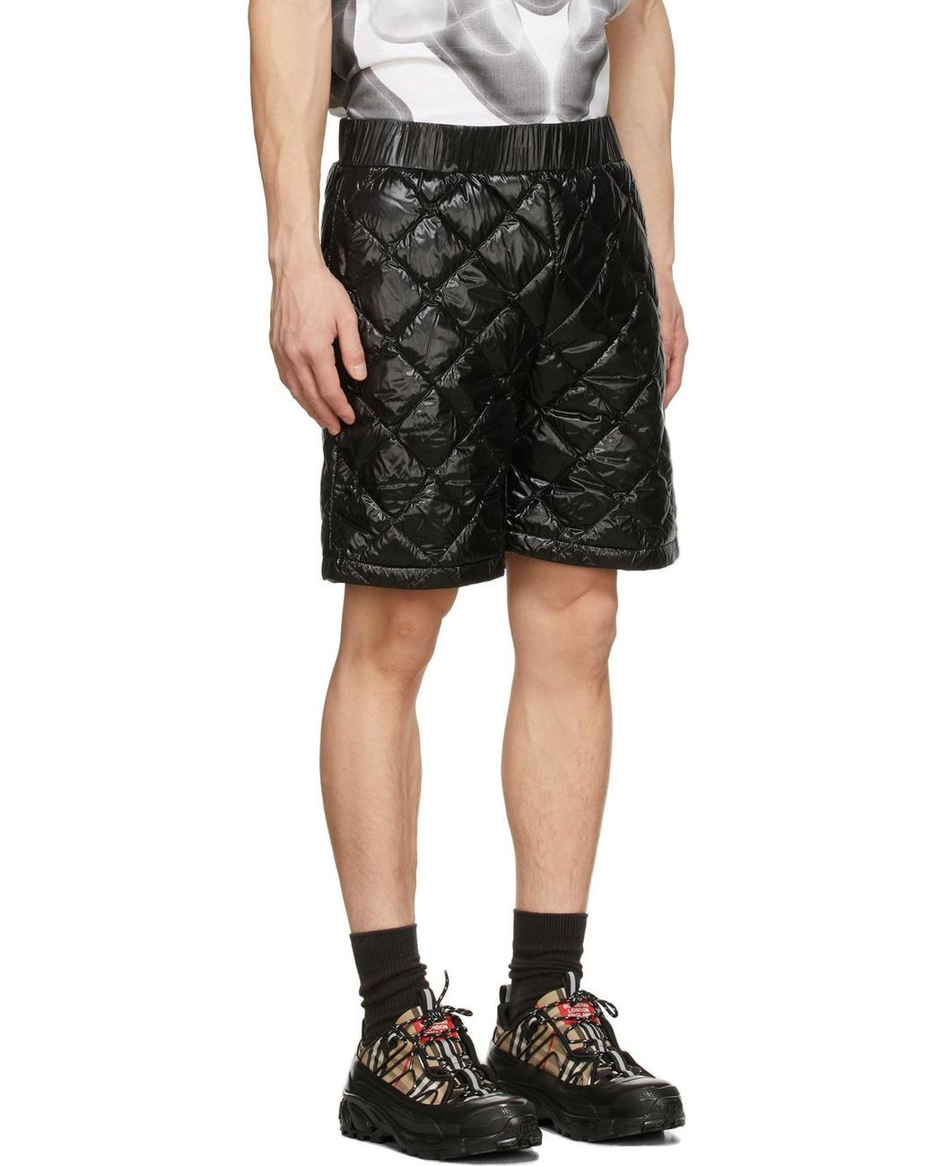 Burberry Black Rixson Diamond-Quilted Shorts for men