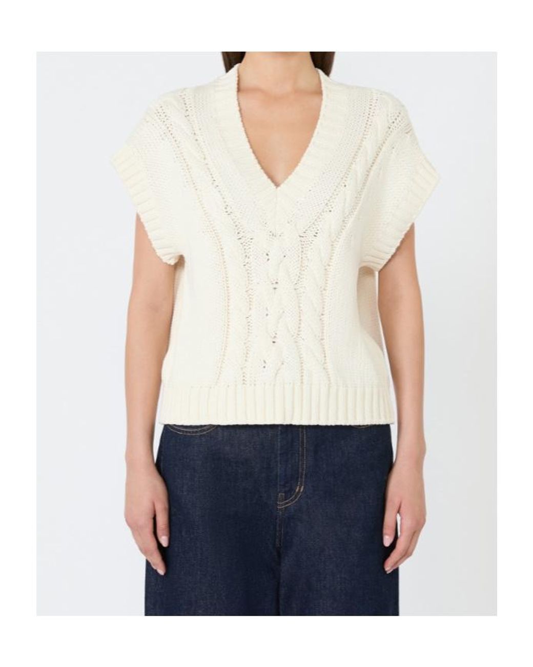 Weekend by Maxmara White Wkdpascia V-Neck Knitted Jumper