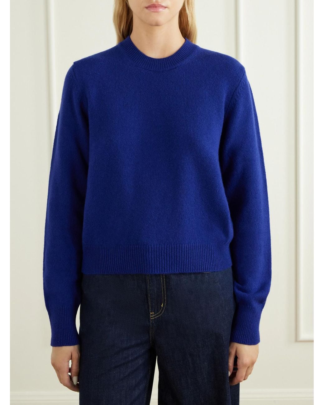&Daughter Blue Simple Wool Sweater