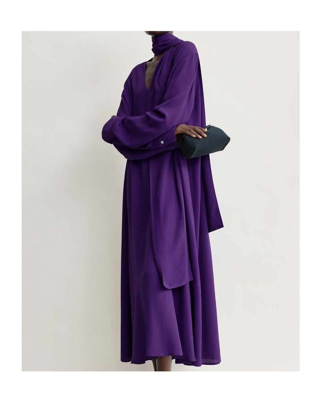 Totême Purple Totême Scarf Detail Maxi Dress