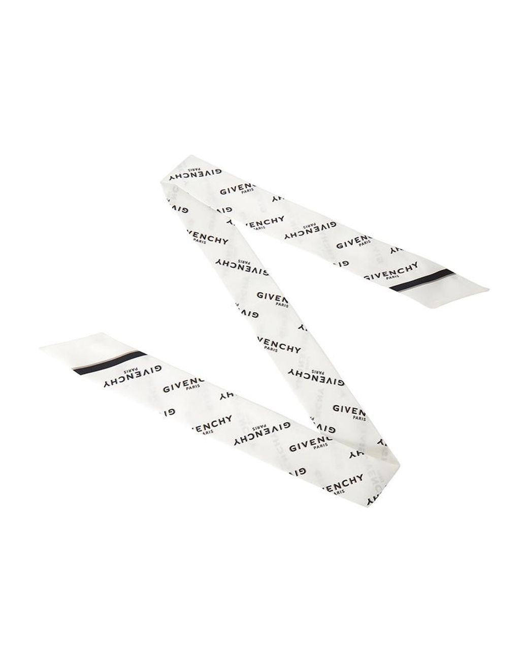 Givenchy White Twill Silk Scarf