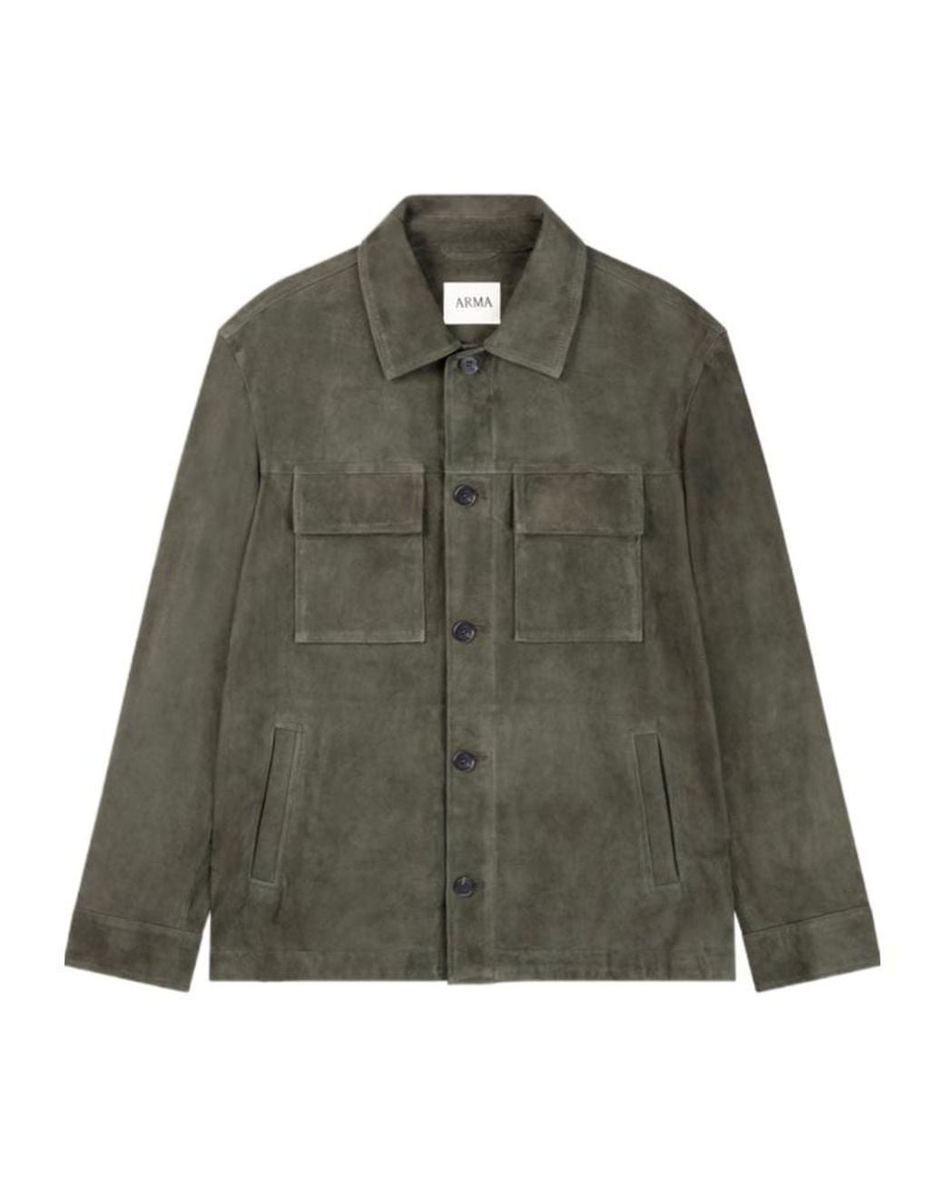 Arma Green Mex Suede Shirt Jacket for men