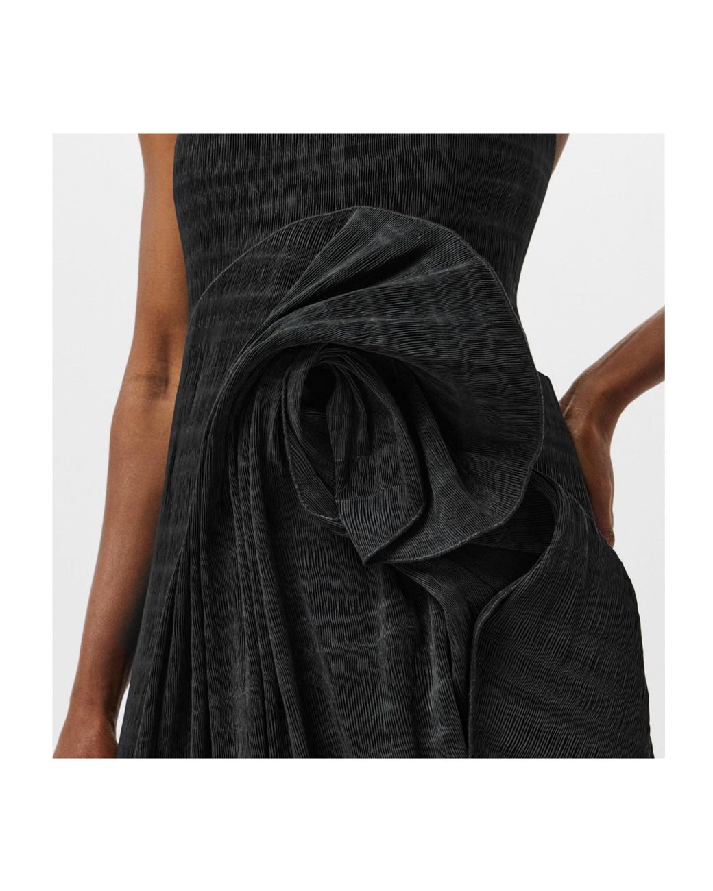 Magda Butrym Black Textured Fringe Midi Skirt