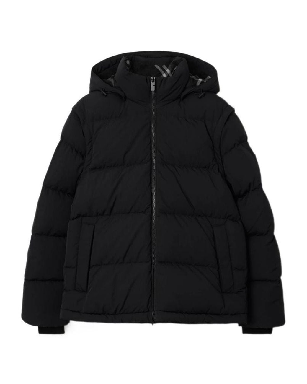 Burberry Black Detachable Sleeve Nylon Puffer Jacket for men