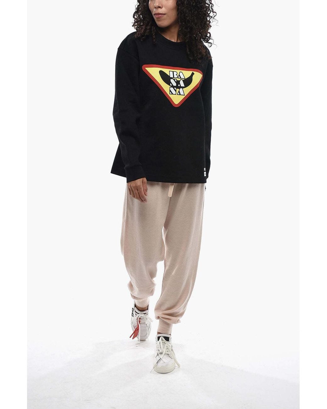 Prada Black Crewneck Sweatshirt With Front Print