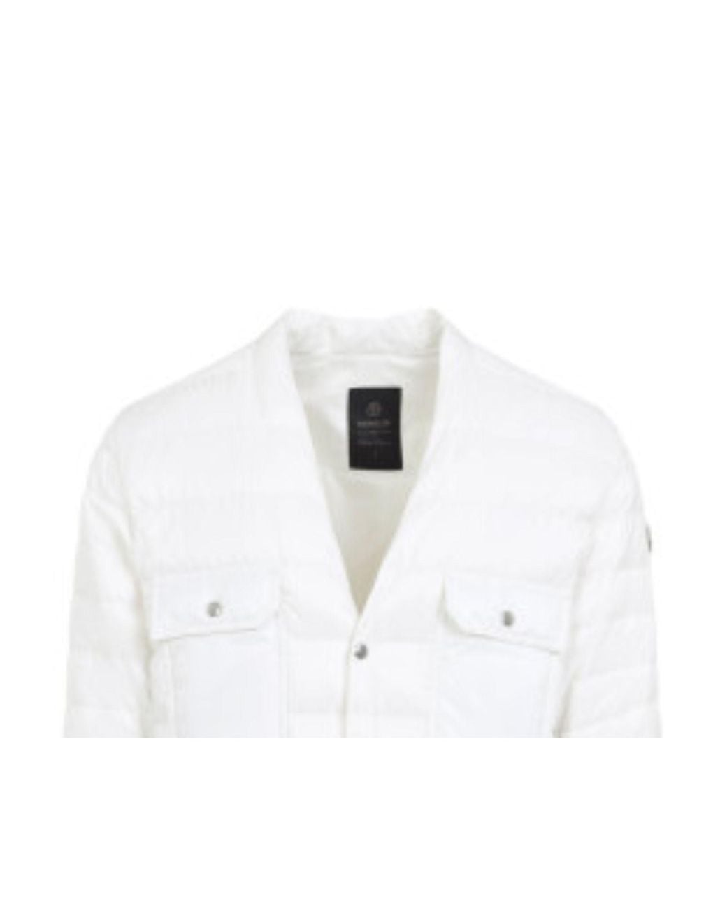 Moncler White Moncler Rick Owens V-Neck Padded Jacket for men