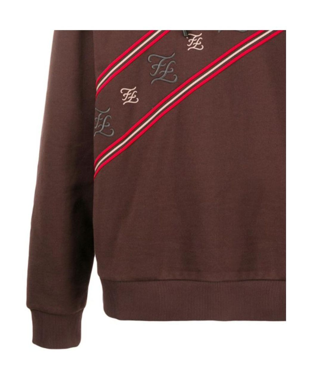 Fendi Brown Ff Pattern Embroidered Sweater for men