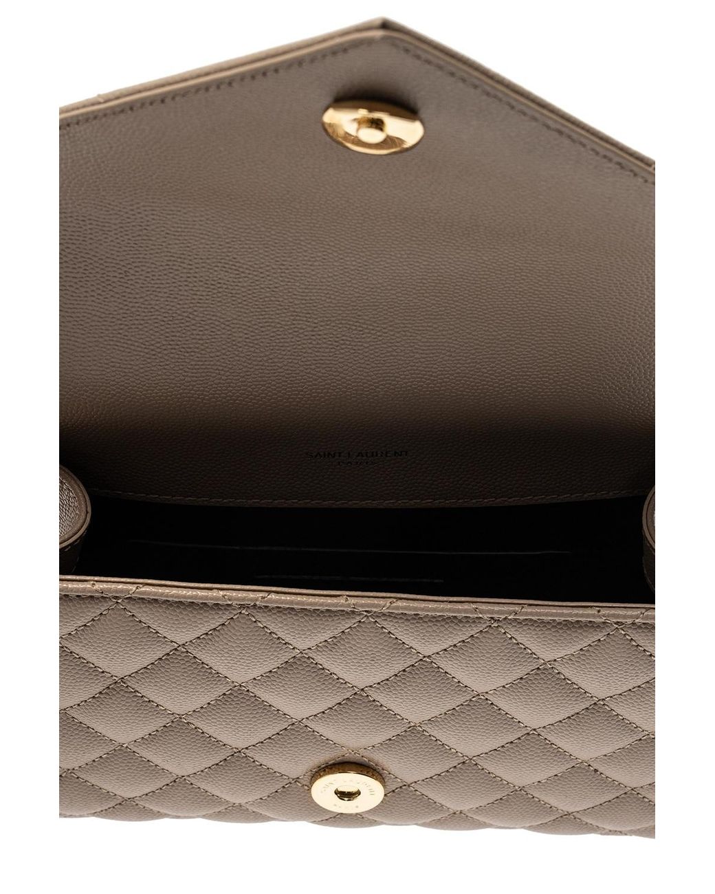 Saint Laurent Natural Small Envelope Quilted Crossbody Bag
