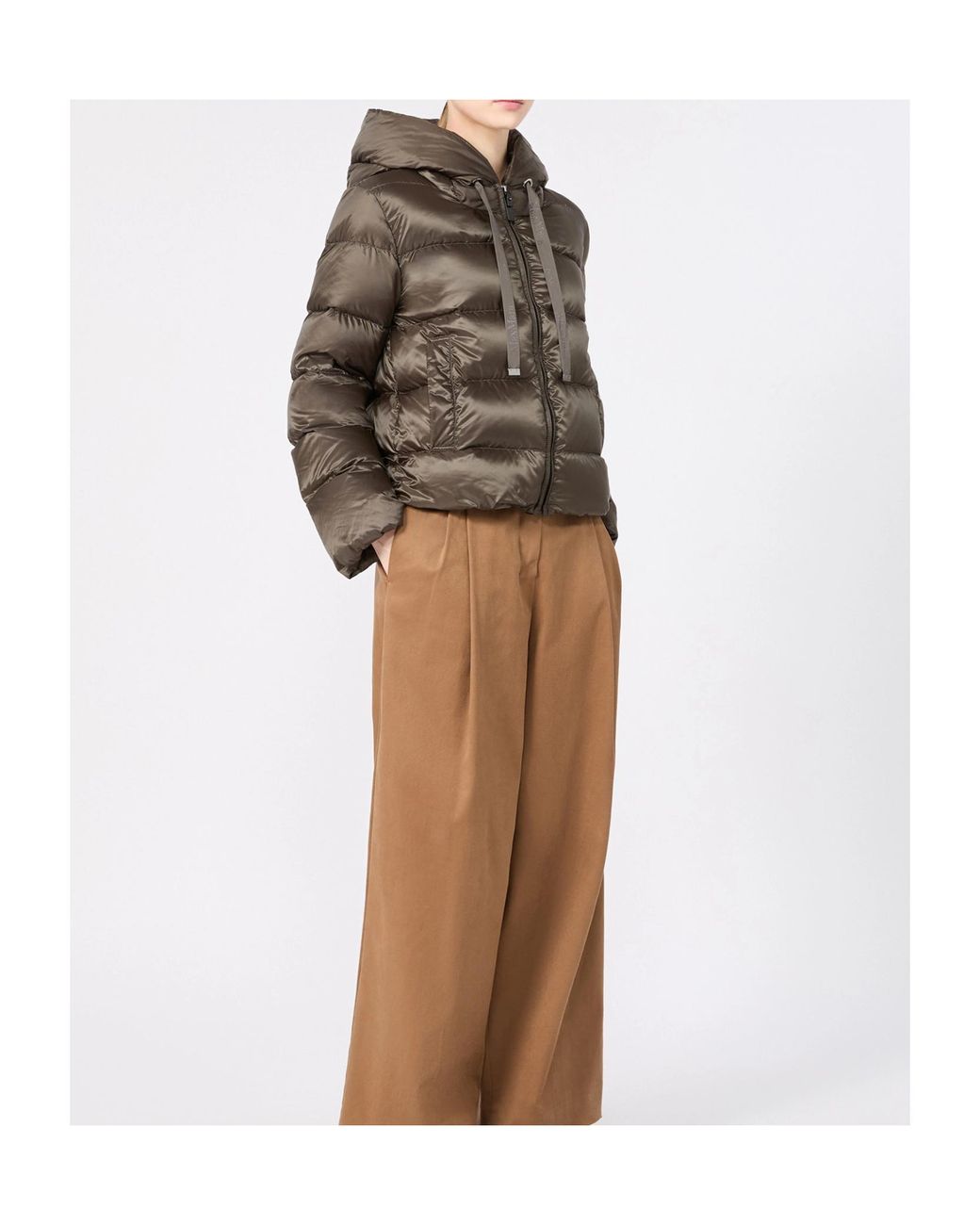 Max Mara Gray The Cube Short Hooded Down Jacket