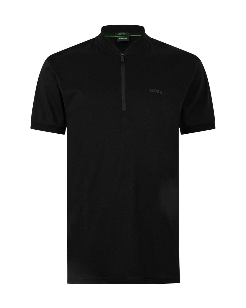 Boss Black Halfzip Standcollar Shortsleeve Top for men