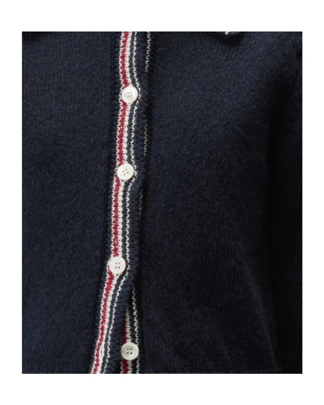 Thom Browne Blue Hector Pointelle-Knit Cardigan