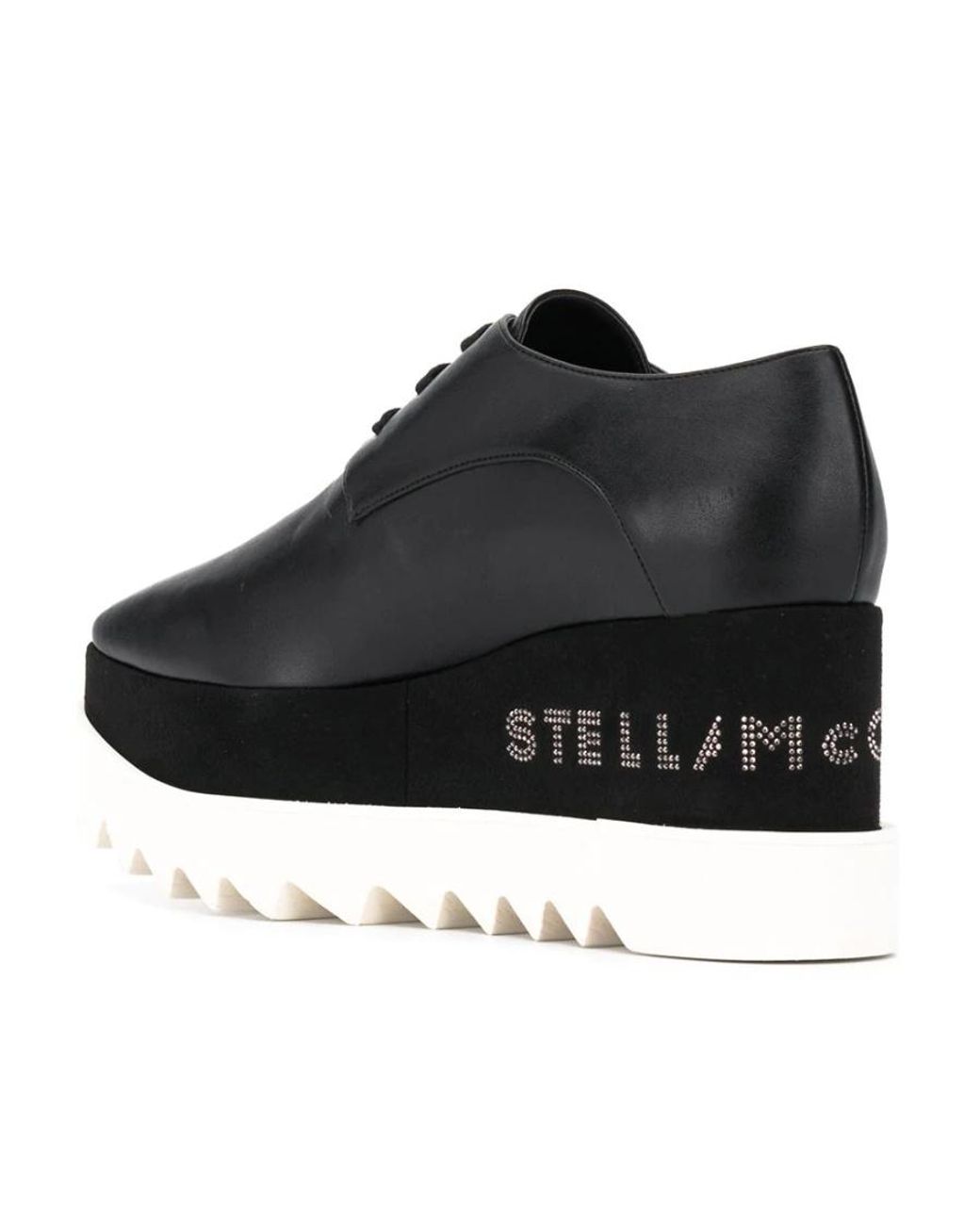 Stella McCartney Black Elyse Platforms Lace-Up Shoes