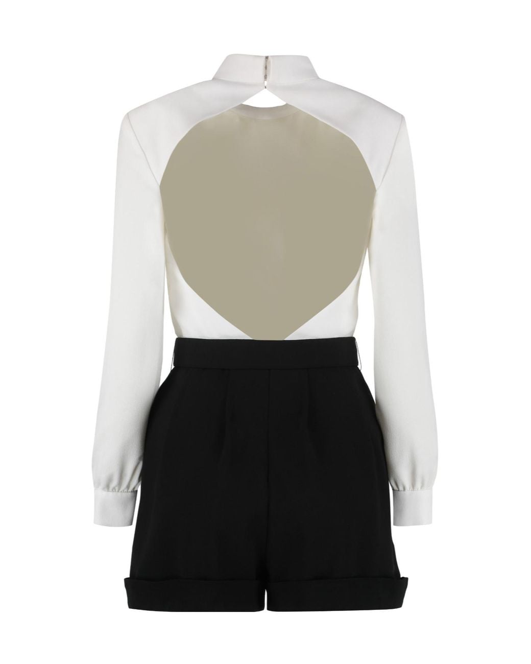 Saint Laurent White High Waist Backless Playsuit