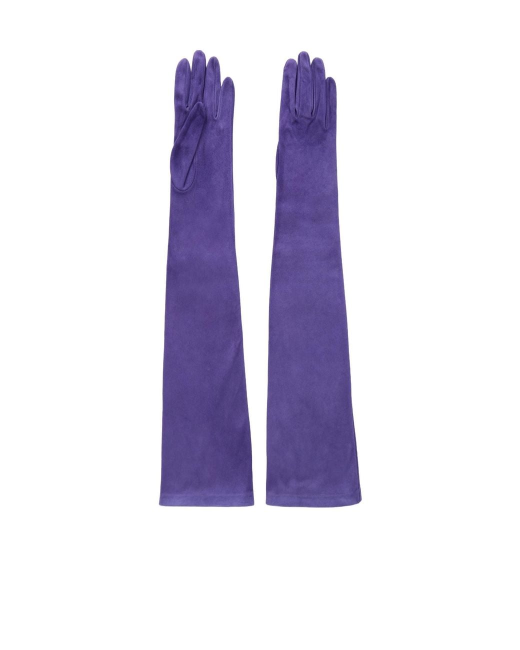 Khaite Purple Remo Suede Gloves