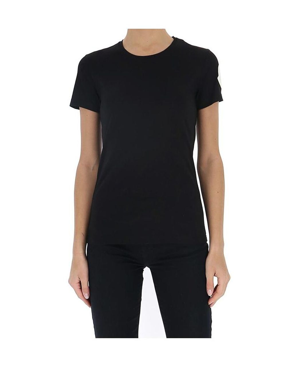 Moncler Black Logo-Patch Cotton T-Shirt