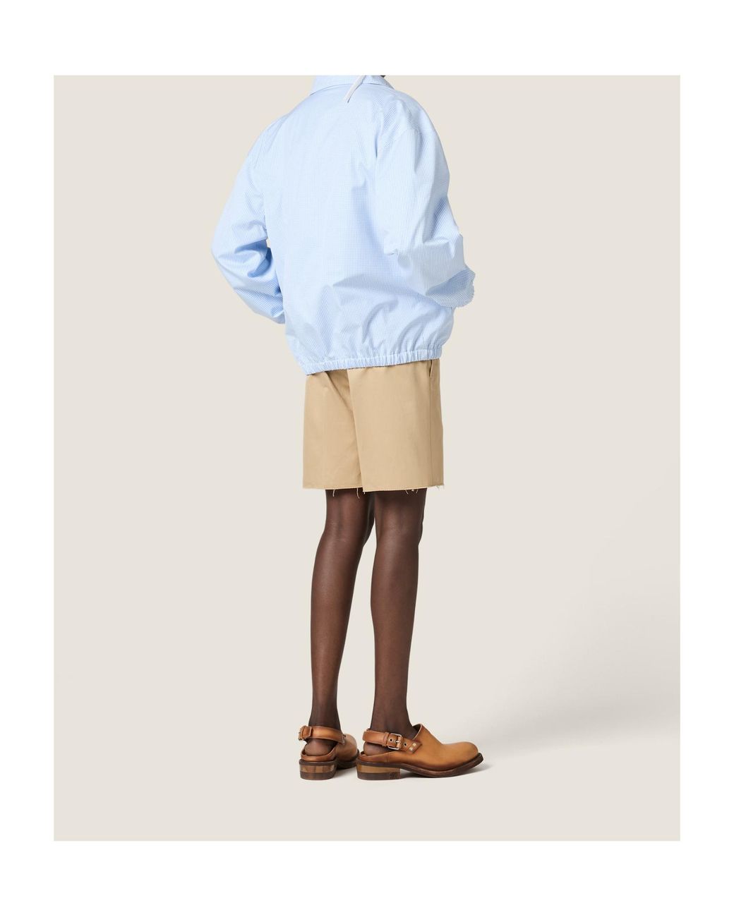 Miu Miu Natural Pressed-Crease Shorts