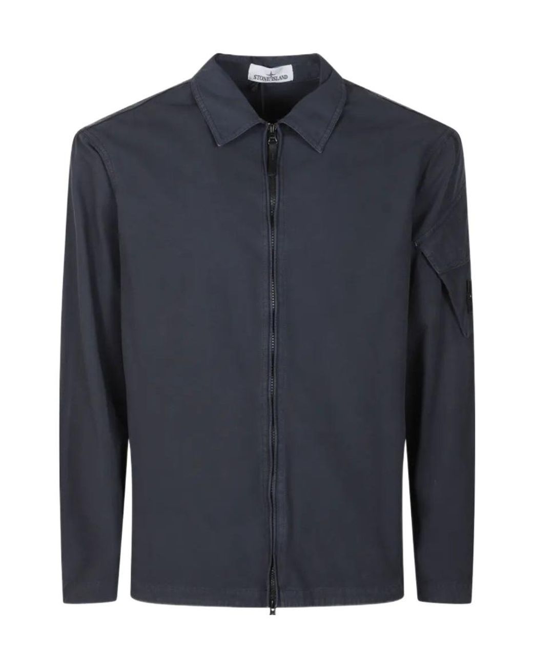 Stone Island Blue Long-Sleeved Shirt for men