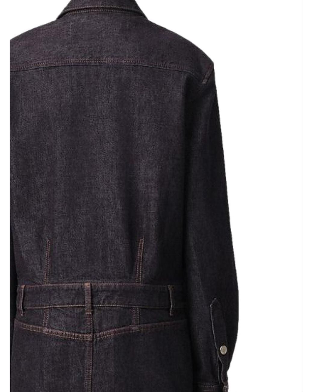 AMI Blue Cotton Denim Shirt Dress With Ami De Coeur