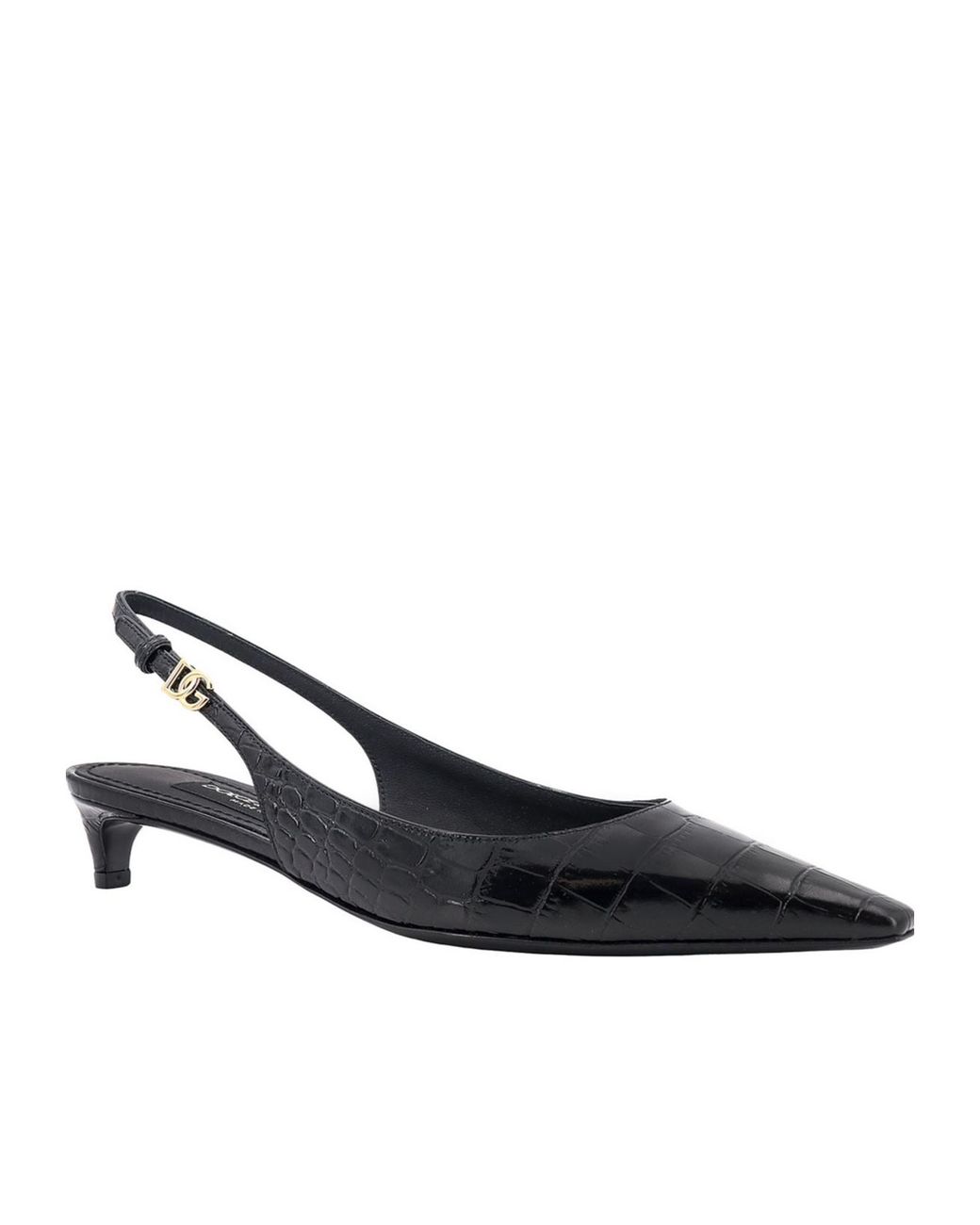 Dolce & Gabbana Multicolor Logo Appliqué Pointed-Toe Slingback Pumps
