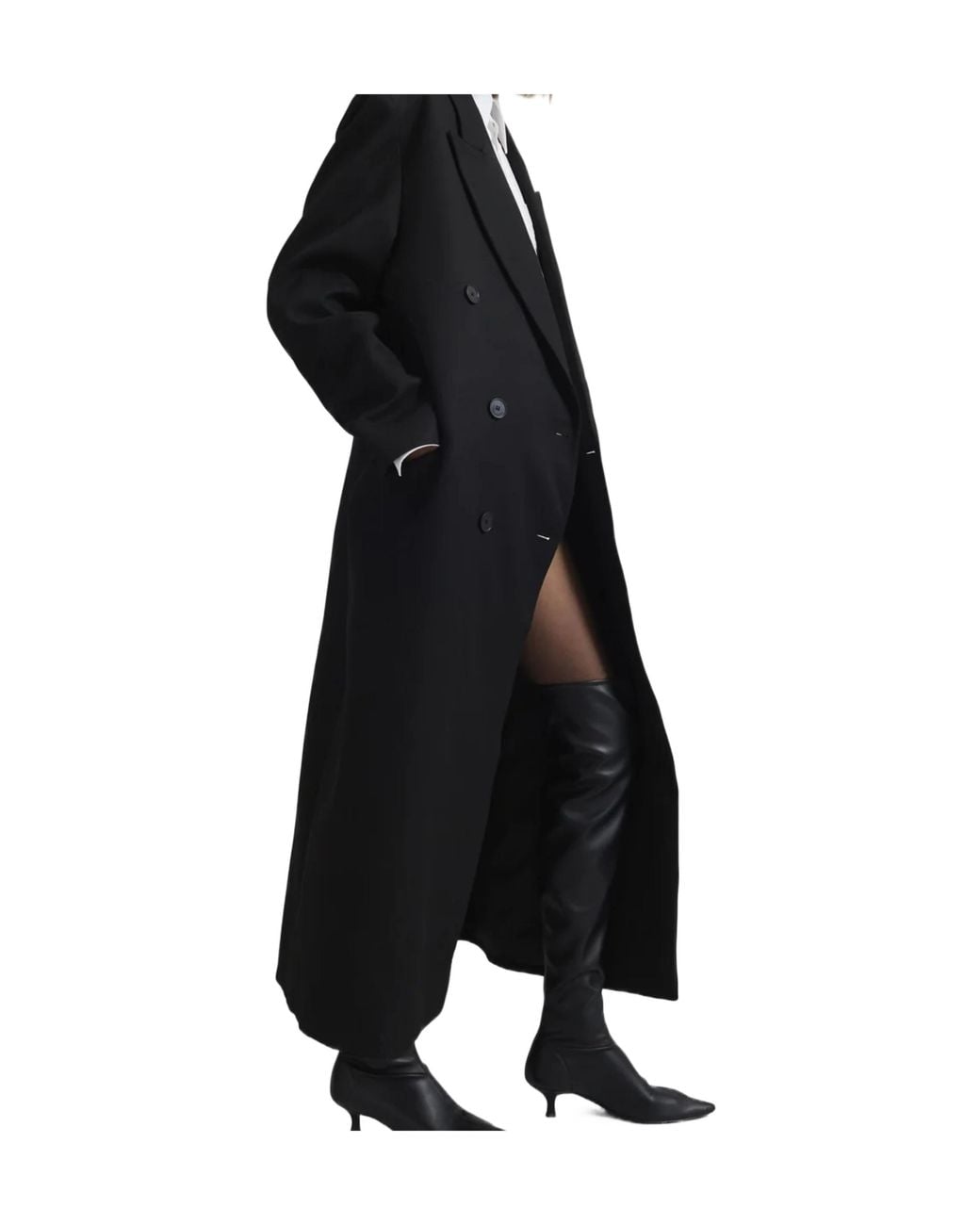 Frankie Shop Black Jane Double-Breasted Coat