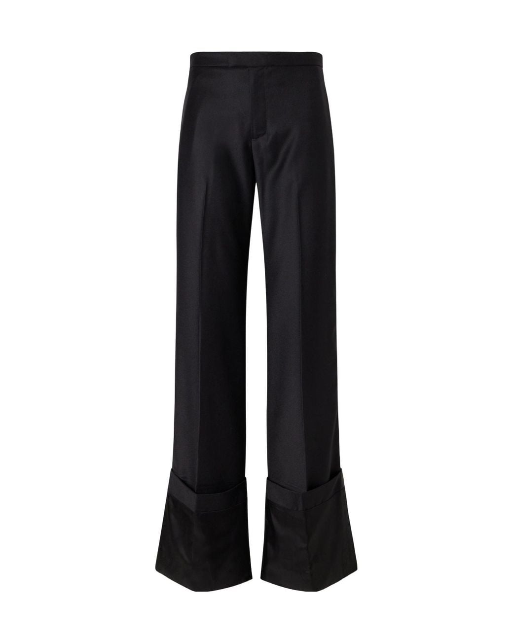 Jean Paul Gaultier Black Wool-Twll Wide-Leg Pants