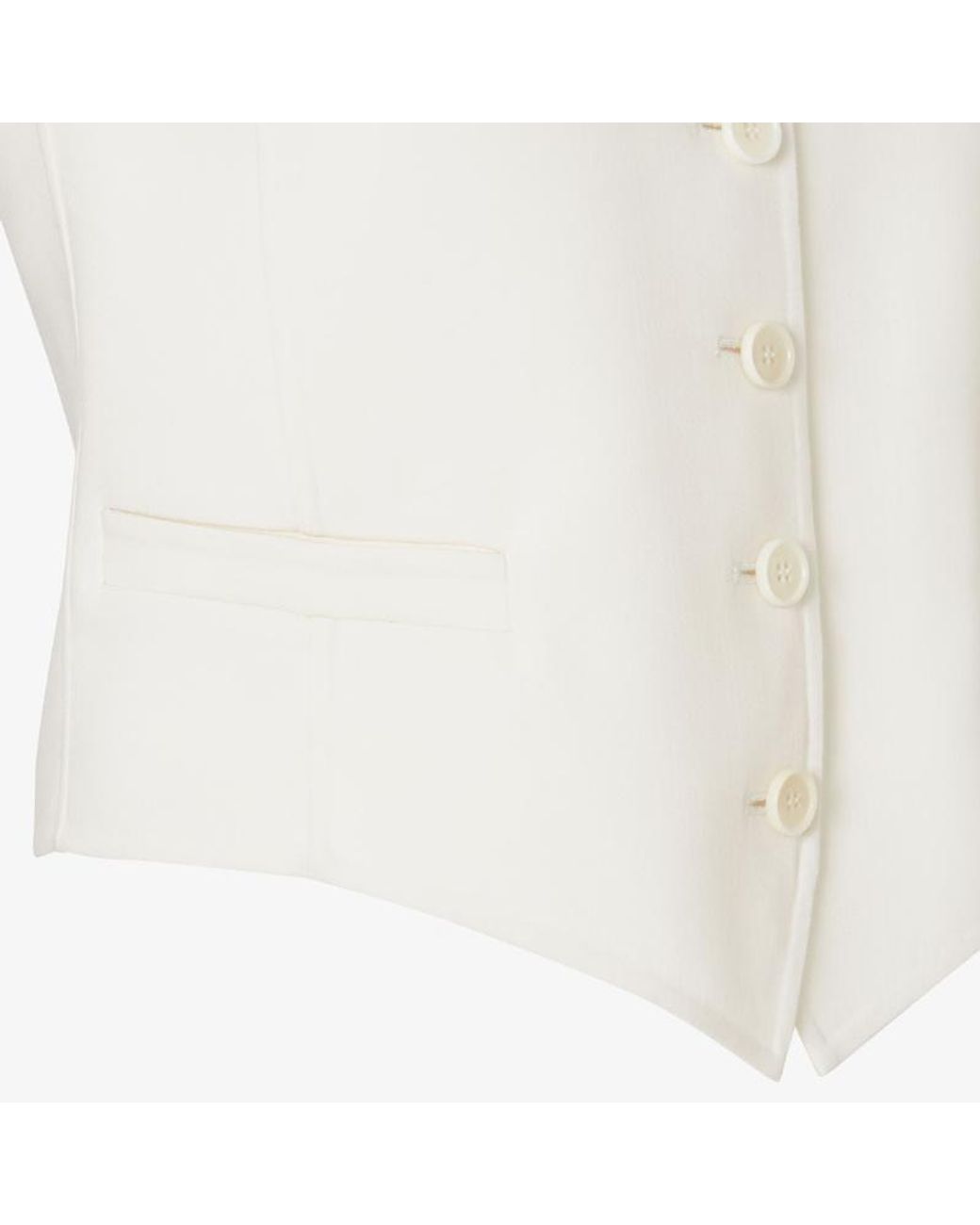 Fendi White Ivory Wool Gilet