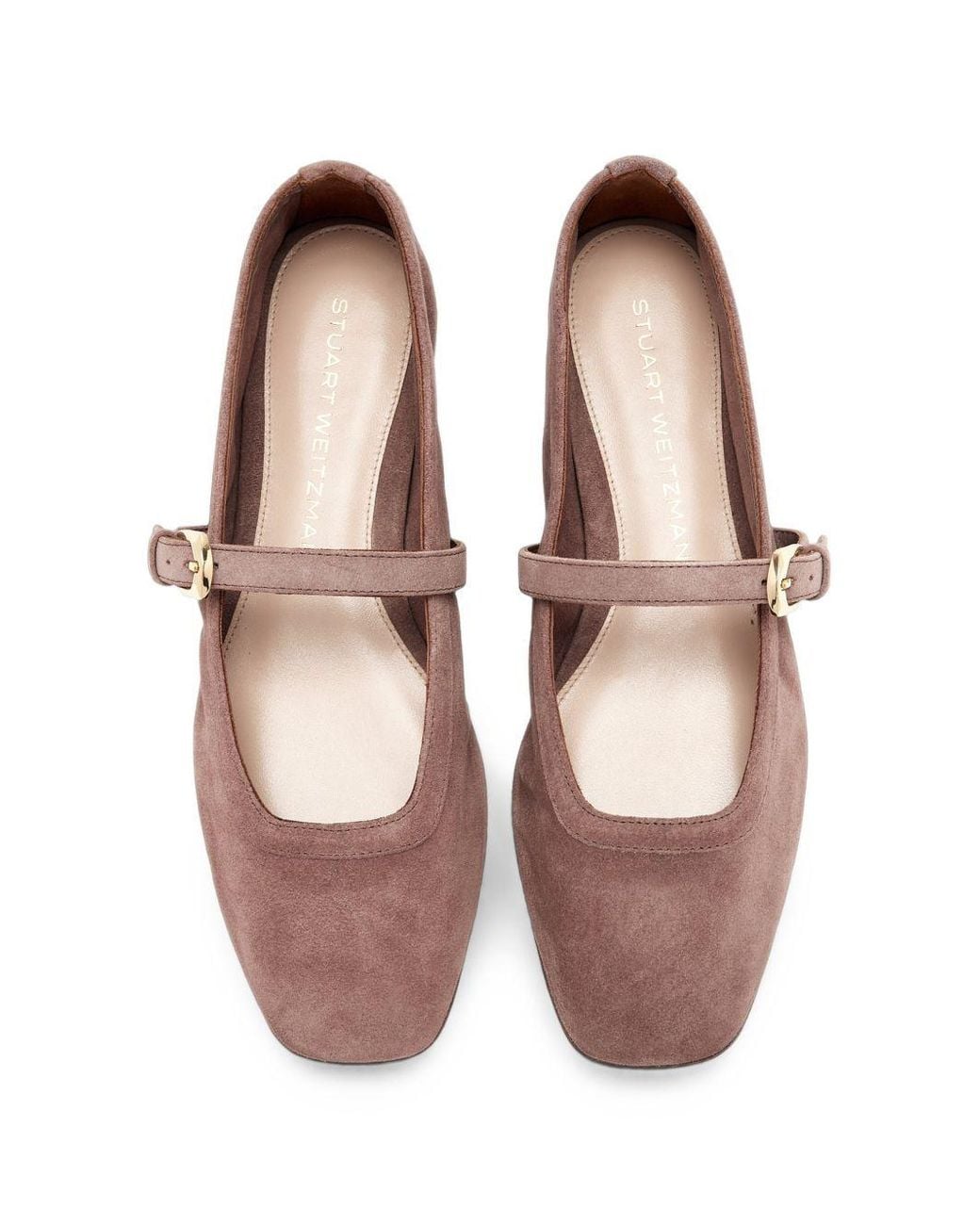Stuart Weitzman Brown Sai Suede Ballet Flats