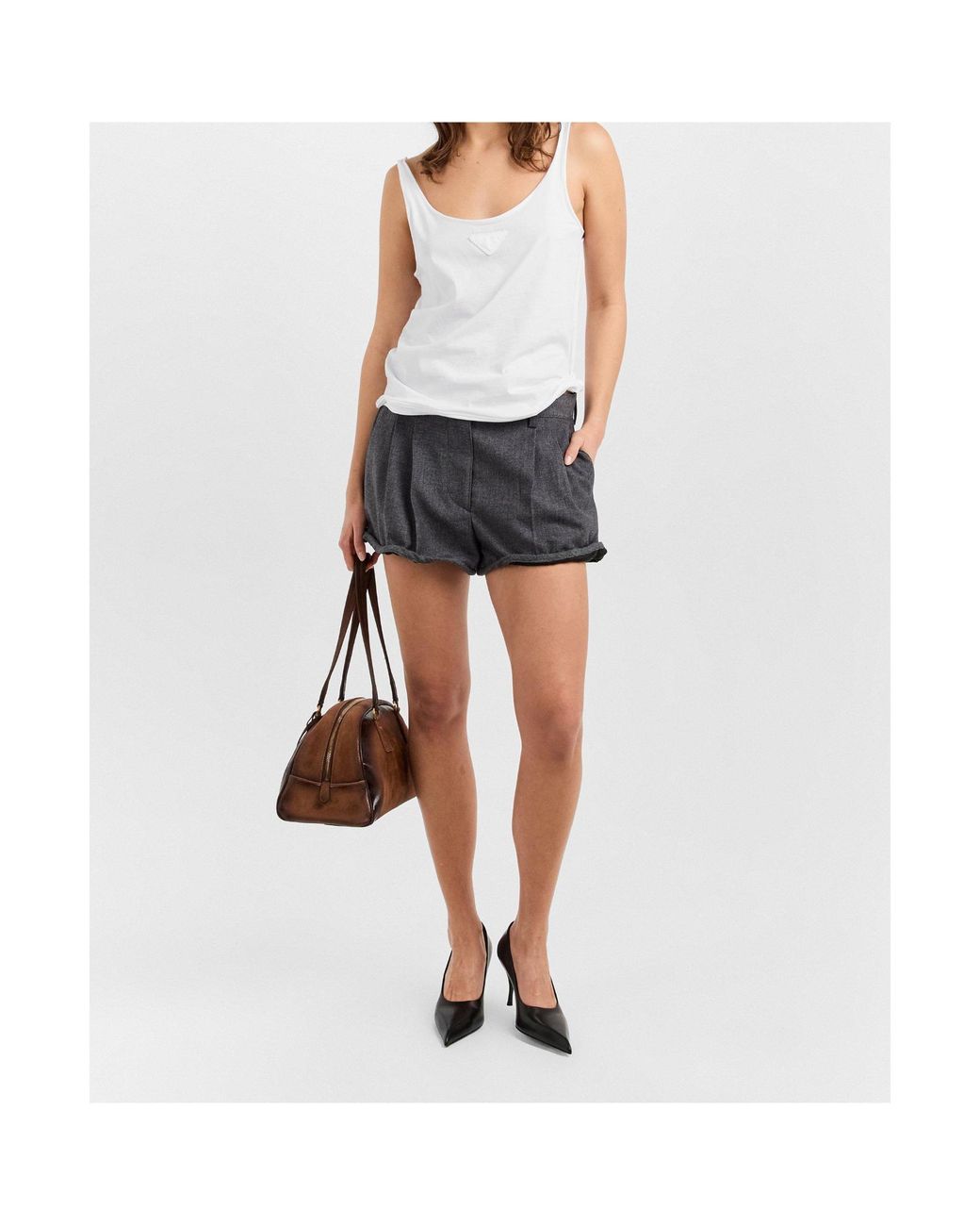 Prada White Scoop-Neck Tank Top