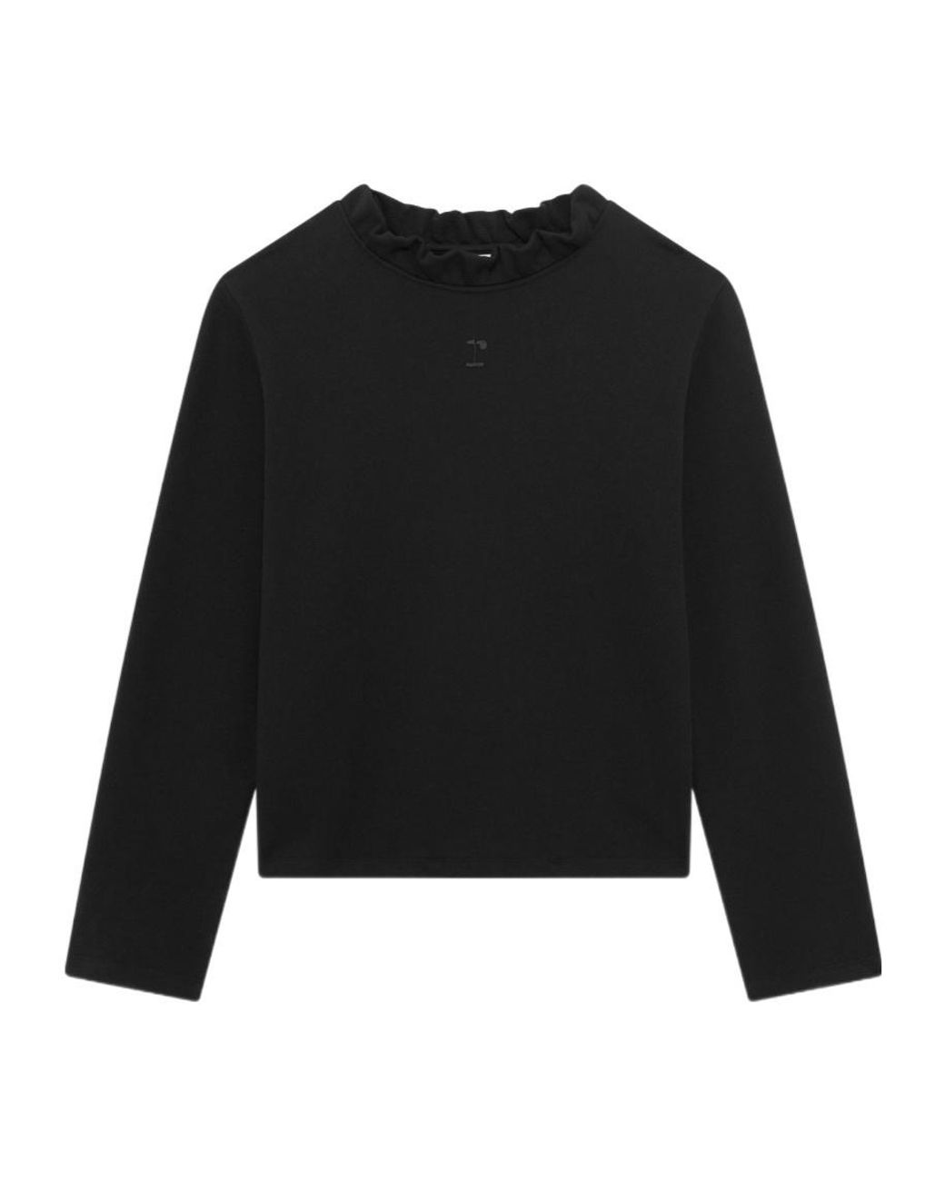 Repetto Black Ruffled-Neck Logo Sweatshirt