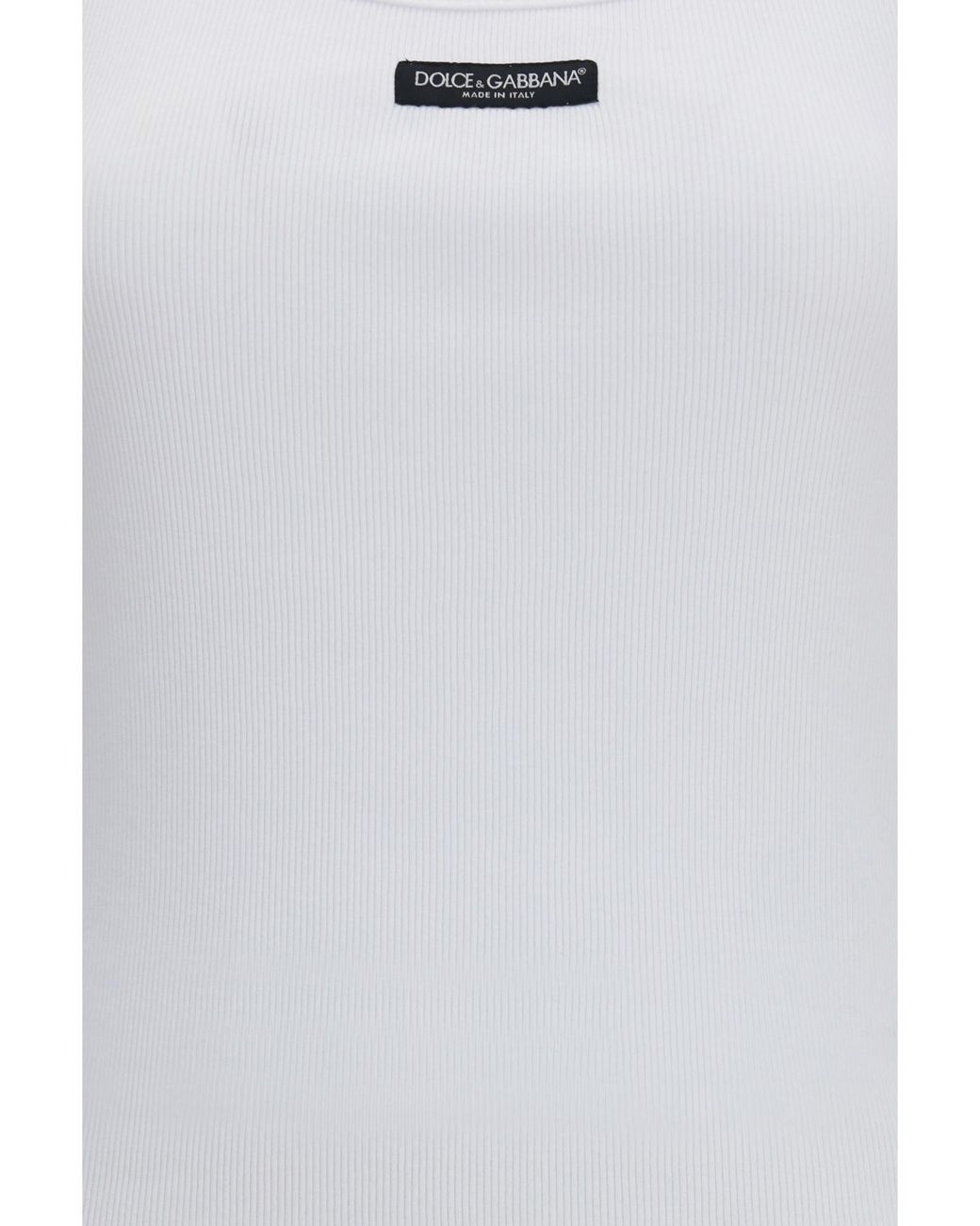 Dolce & Gabbana White Logo Patch Jersey Tank Top