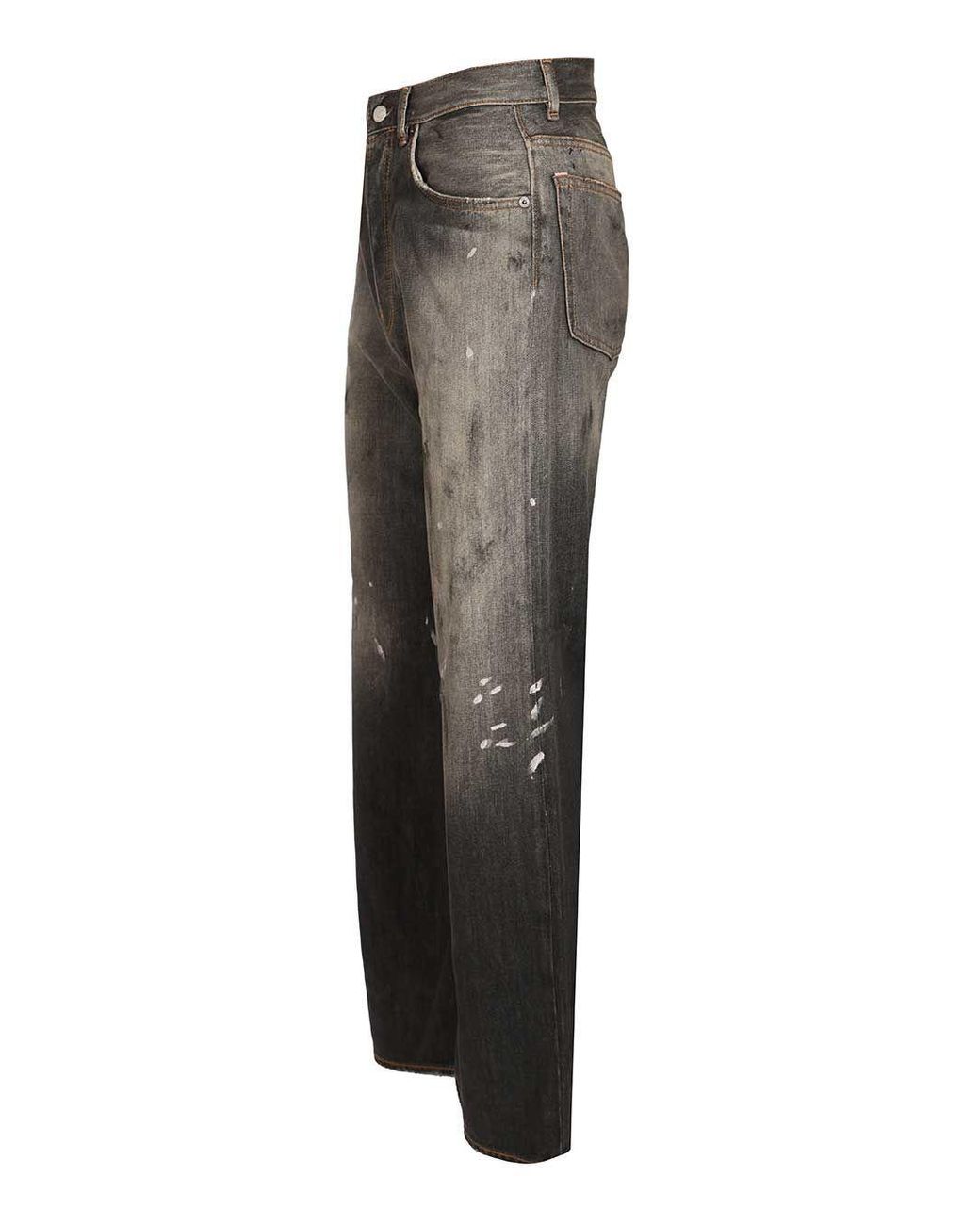 Acne Gray Loose-Fit Distressed Jeans for men