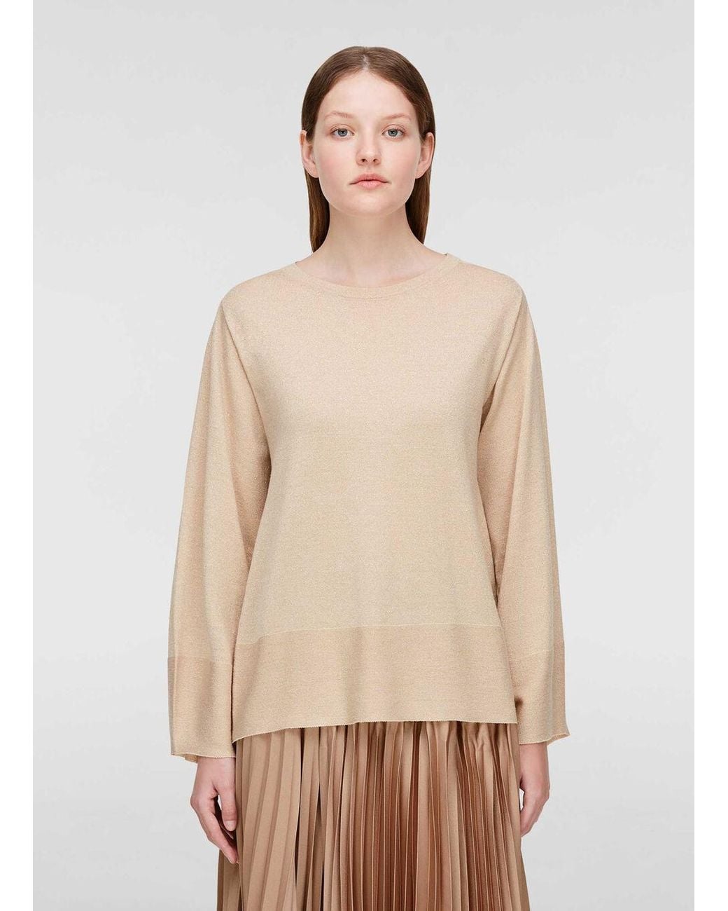 Fabiana Filippi Natural Round-Neck And Long-Sleeved Sweater